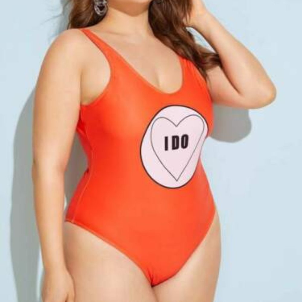 Swimsuit one piece orange plus 12 0x